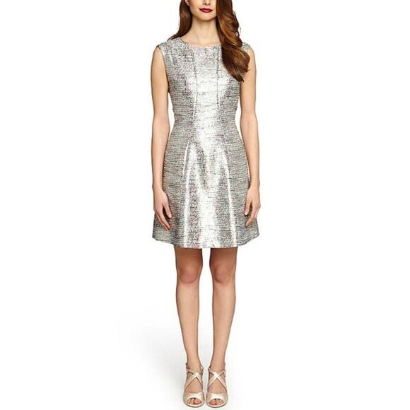 Tahari Arthur S. Levine Metallic Tweed Sleeveless A-Line Dress – Women’s 12 - Picture 1 of 10